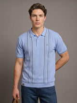 Blozen SkyBlue Knitted Cotton Polo T-Shirt