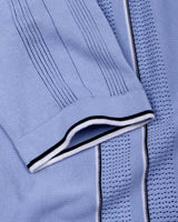Blozen SkyBlue Knitted Cotton Polo T-Shirt