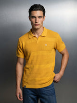 Venus Yellow Knitted Cotton Polo T-Shirt