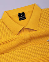 Venus Yellow Knitted Cotton Polo T-Shirt