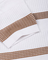 Zupiter White With Cream Knitted Cotton Polo T-Shirt