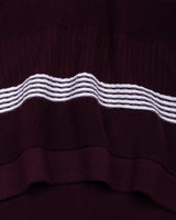 Zupiter Wine Maroon With White Knitted Cotton Polo T-Shirt