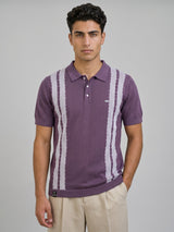 Unix Onion Pink With White Knitted Cotton Polo T-Shirt
