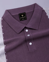 Unix Onion Pink With White Knitted Cotton Polo T-Shirt