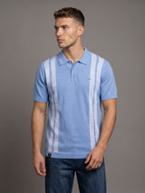 Unix SkyBlue With White Knitted Cotton Polo T-Shirt