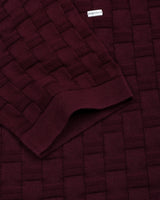 Flamora Wine Red Knitted Cotton Polo T-Shirt