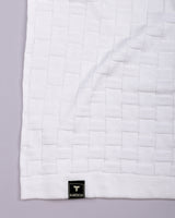 Flamora White Knitted Cotton Polo T-Shirt