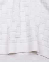Flamora White Knitted Cotton Polo T-Shirt