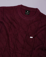 Roseate Wine purple Knitted Cotton T-Shirt