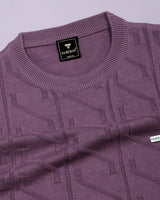 Roseate Onion Pink Knitted Cotton T-Shirt