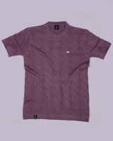 Roseate Onion Pink Knitted Cotton T-Shirt