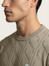 Roseate Cream Knitted Cotton T-Shirt