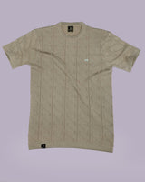 Roseate Cream Knitted Cotton T-Shirt
