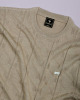 Roseate Cream Knitted Cotton T-Shirt