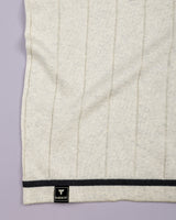 Drongo White Melange Knitted Cotton Polo T-Shirt