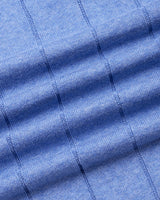 Drongo Blue Melange Knitted Cotton Polo T-Shirt