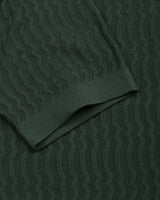 Conure Teal Green Knitted Cotton Polo T-Shirt