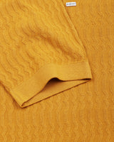 Conure Mustard Yellow Knitted Cotton Polo T-Shirt