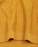 Conure Mustard Yellow Knitted Cotton Polo T-Shirt