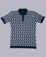 Costa Blue Knitted Cotton Polo T-Shirt