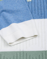 Tundra Blue Multicolor Stripe Knitted Cotton T-Shirt