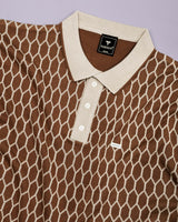 Walrus Brown Knitted Cotton Polo T-Shirt
