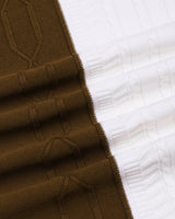 Sloth Brown With White Knitted Cotton Polo Designer T-Shirt