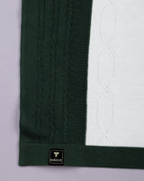 Sloth Green With White Knitted Cotton Polo Designer T-Shirt