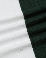 Sloth Green With White Knitted Cotton Polo Designer T-Shirt