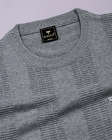 Hamilton Gray Melange Knitted Cotton Full Sleeves T-Shirt