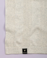 Hamilton White Melange Knitted Cotton Full Sleeves T-Shirt