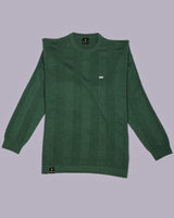 Hamilton Green Melange Knitted Cotton Full Sleeves T-Shirt