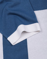 Zynox Blue With White Knitted Cotton Zipper Polo Designer T-Shirt