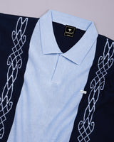 California SkyBlue Knitted Cotton Designer Polo T-Shirt