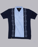 California SkyBlue Knitted Cotton Designer Polo T-Shirt