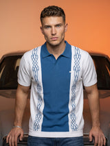 California SteelBlue Knitted Cotton Designer Polo T-Shirt