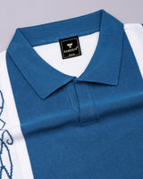 California SteelBlue Knitted Cotton Designer Polo T-Shirt