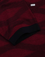 Cherry Red With Black Knitted Cotton T-Shirt
