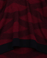 Cherry Red With Black Knitted Cotton T-Shirt