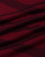 Cherry Red With Black Knitted Cotton T-Shirt