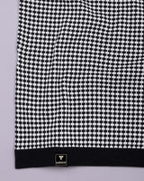 Niron Black With White Knitted Cotton T-Shirt