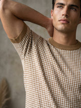 Niron Cream With White Knitted Cotton T-Shirt