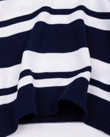 Froven NavyBlue With White Stripe Knitted Cotton Full Sleeves T-Shirt