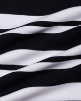 Froven Black With White Stripe Knitted Cotton Full Sleeves T-Shirt