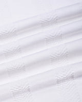 Brelon White Stripe Knitted Cotton Full Sleeves Zipper Polo T-Shirt