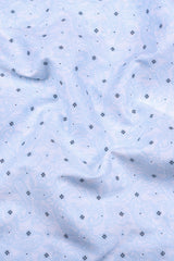 White with blue mango printed cotton shirt