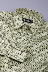 Parmesean yellow with brown printed cotton shirt