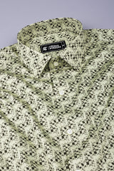 Parmesean yellow with brown printed cotton shirt