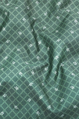 Oxfam green with dark blue printed cotton shirt