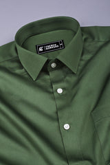 Rainbow mehndi green satin cotton shirt